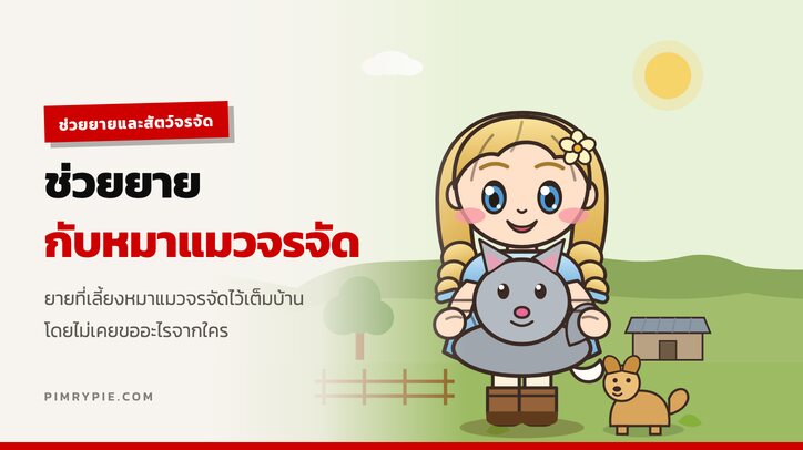 ‘พิมรี่พาย’ ช่วยยายกับสุนัข-แมวจรจัด